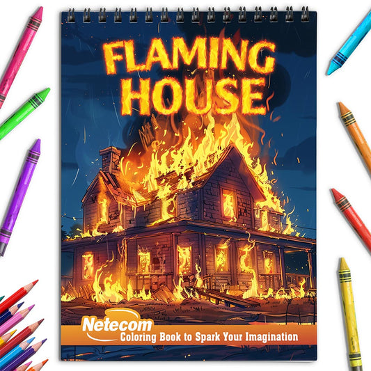 Netecom Flaming House Coloring Book for Adults
