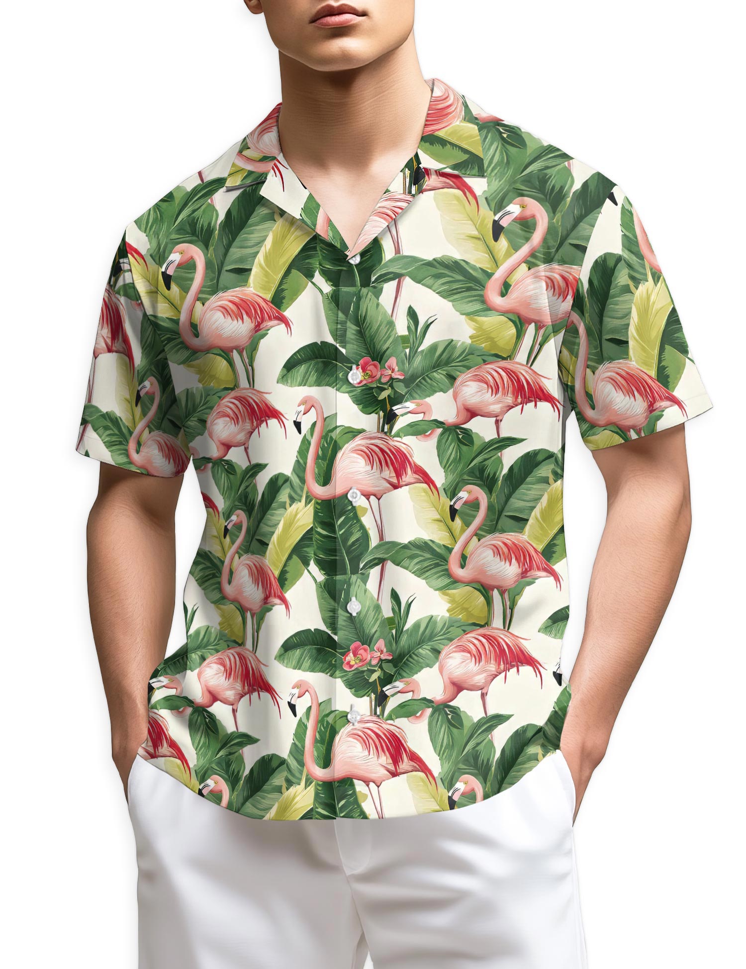 Netecom Flamingo Hawaiian Shirt for Men