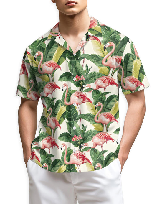 Netecom Flamingo Hawaiian Shirt for Men