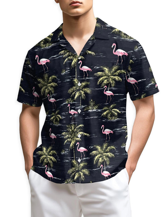 Netecom Flamingo Island Hawaiian Shirt for Men