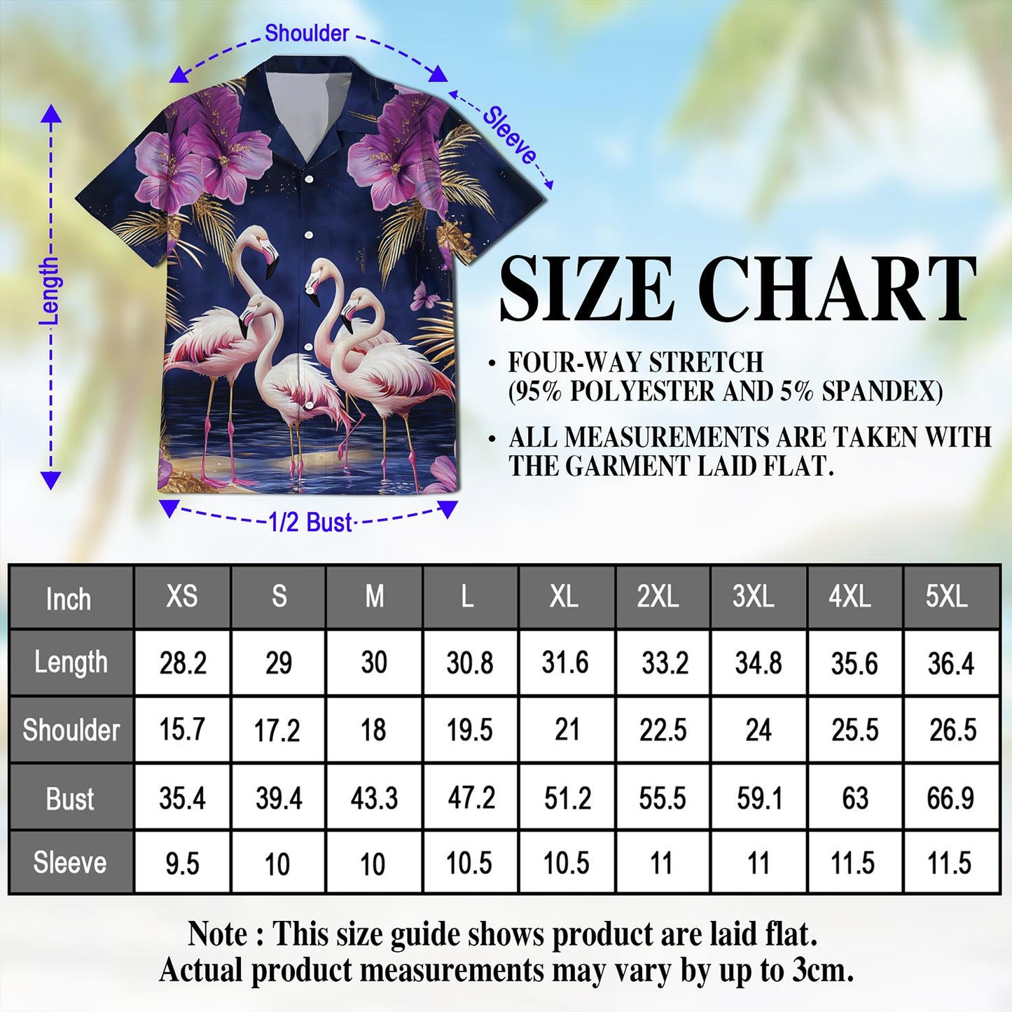 Netecom Flamingo Night Hawaiian Shirt for Men, Button Down Summer Beach Short Sleeve, Mystical Style, S-5XL