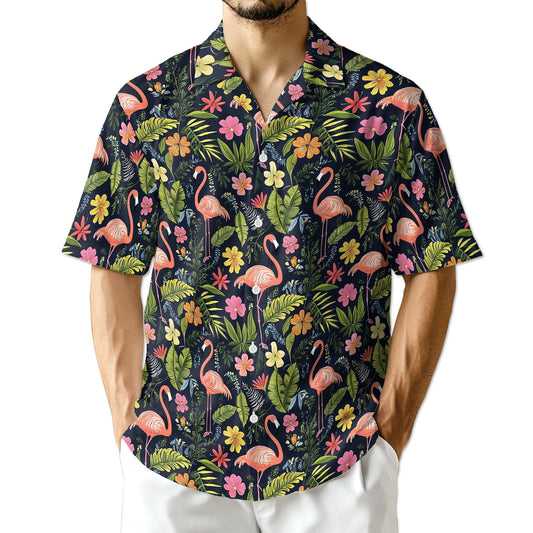 Netecom Flamingo Retreat Hawaiian Shirt for Men