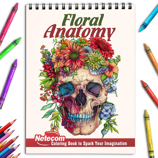 Netecom Floral Anatomy Coloring Book for Adults