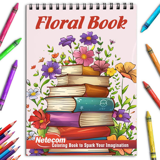 Netecom Floral Book Coloring Book for Adult