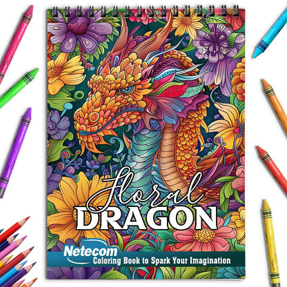 Netecom Floral Dragon Coloring Book for Adults