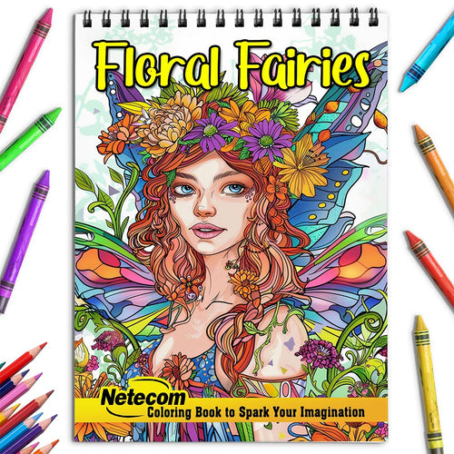 Netecom Floral Fairies Coloring Book for Adults