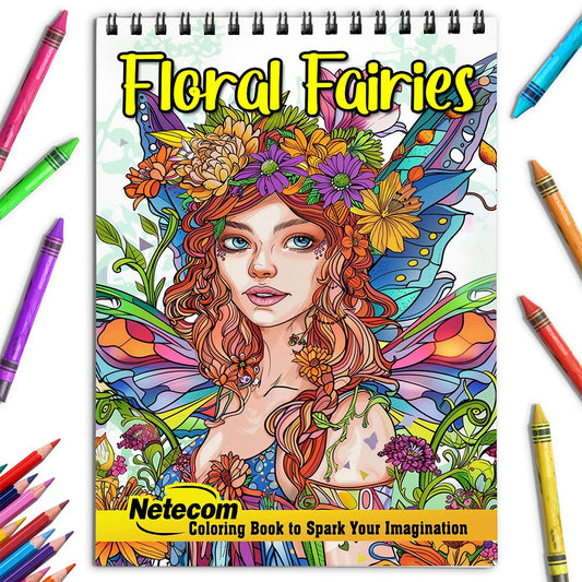 Netecom Floral Fairies Coloring Book for Adults