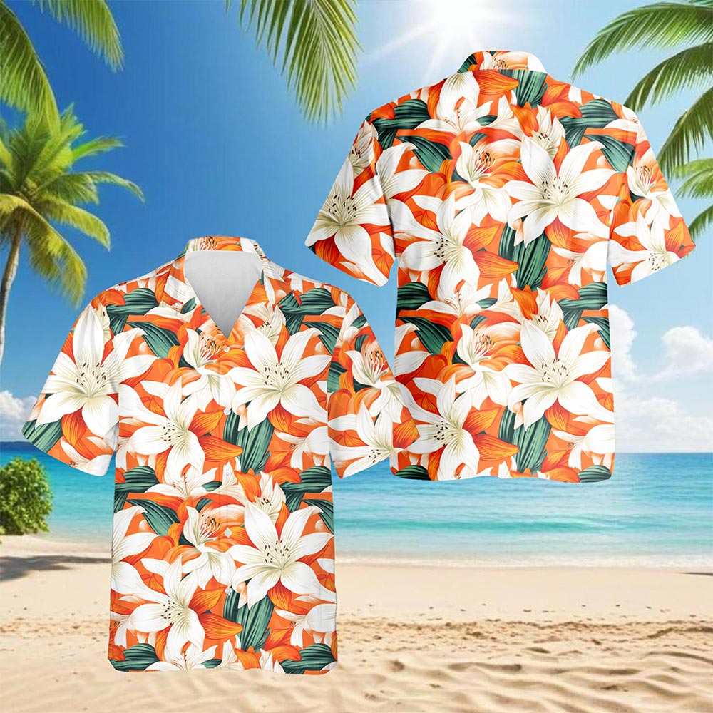 Netecom Floral Hawaiian Shirt for Men, Tropical Style, Button Down Summer Beach Short Sleeve, S-5XL