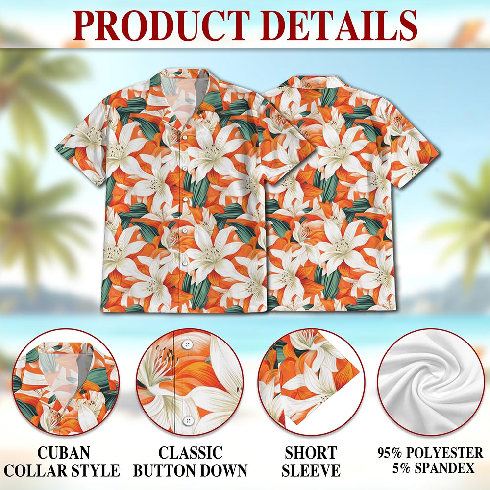 Netecom Floral Hawaiian Shirt for Men, Tropical Style, Button Down Summer Beach Short Sleeve, S-5XL
