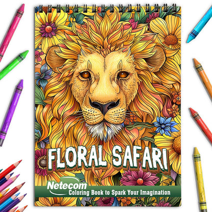 Netecom Floral Safari Coloring Book for Adults