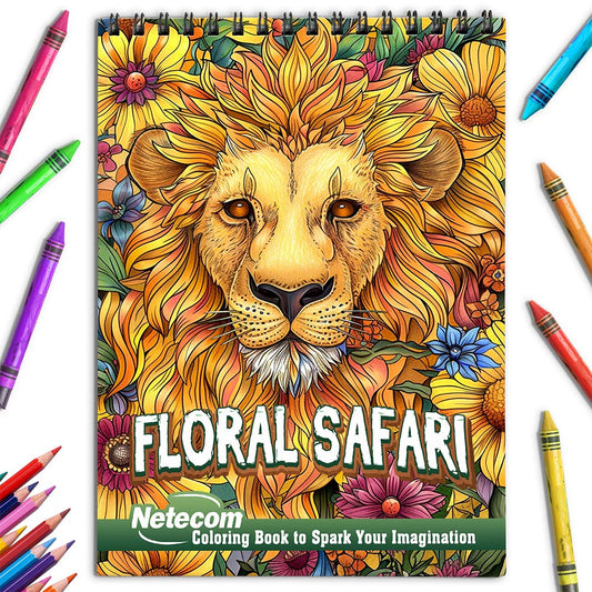 Netecom Floral Safari Coloring Book for Adults