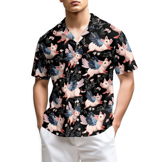 Netecom Flying Pig Hawaiian Shirt for Men