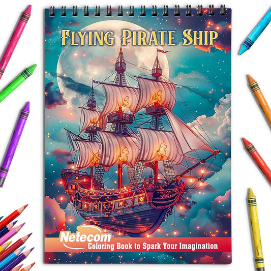Netecom Flying Pirate Ship Coloring Book for Adults