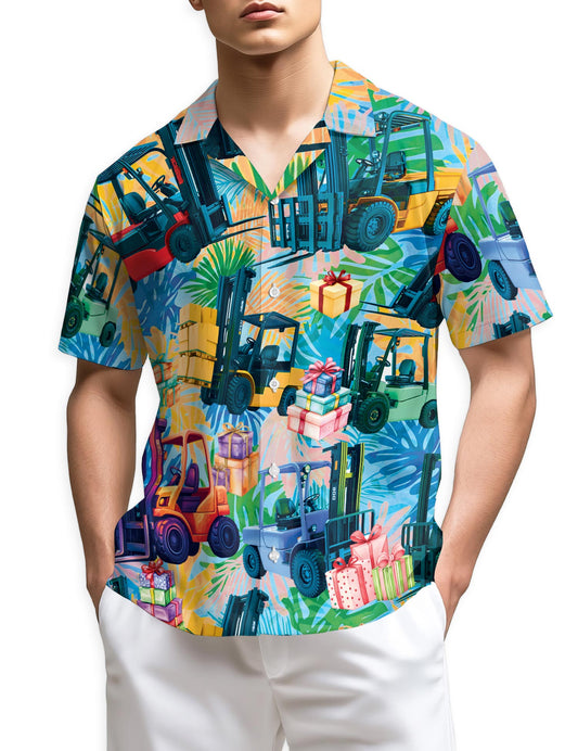 Netecom Forklift Hawaiian Shirt for Men