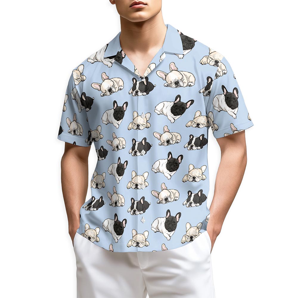 Netecom French Bulldog Hawaiian Shirt for Men