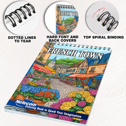 Netecom French Town Coloring Pages for Adults
