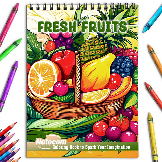 Netecom Fresh Fruits Coloring Book for Adults