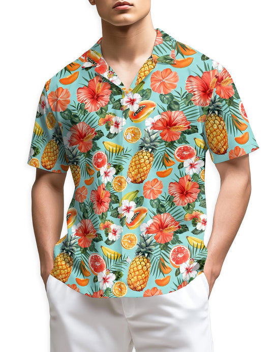 Netecom Fruits Pattern Hawaiian Shirt for Men