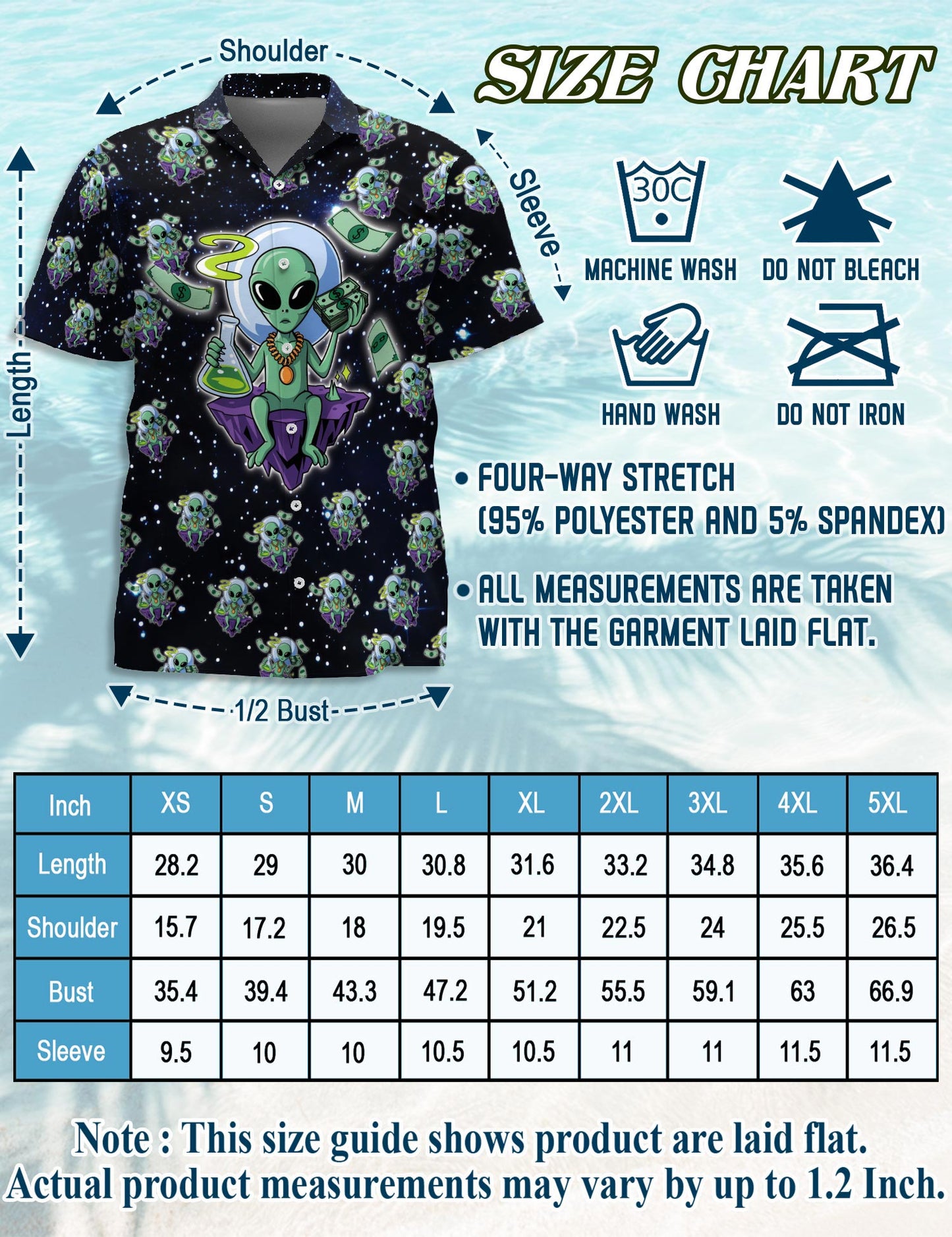 Netecom Funny Alien Hawaiian Shirt for Men, Button Down Summer Beach Short Sleeve, Sizes S-5XL
