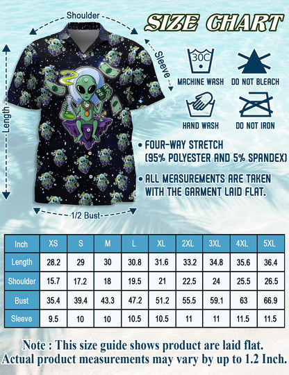 Netecom Funny Alien Hawaiian Shirt for Men, Button Down Summer Beach Short Sleeve, Sizes S-5XL