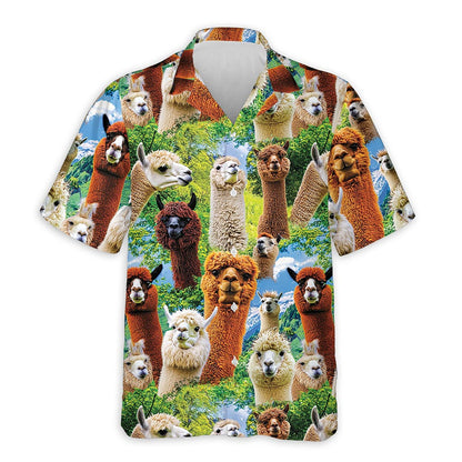 Netecom Funny Alpaca Hawaiian Shirt for Men