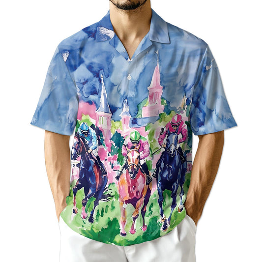 Netecom Funny Horse Racing Hawaiian Shirt for Men