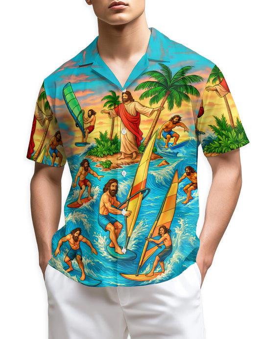 Netecom Funny Jesus Hawaiian Shirt for Men