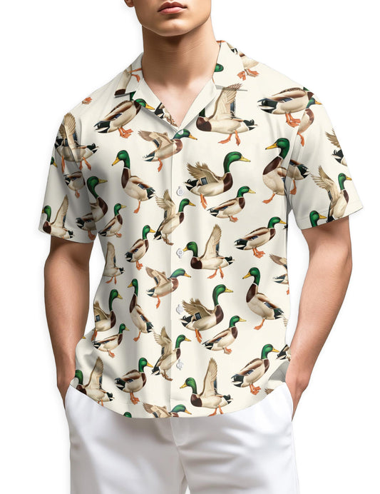 Netecom Funny Mallard Duck Hawaiian Shirt for Men Women
