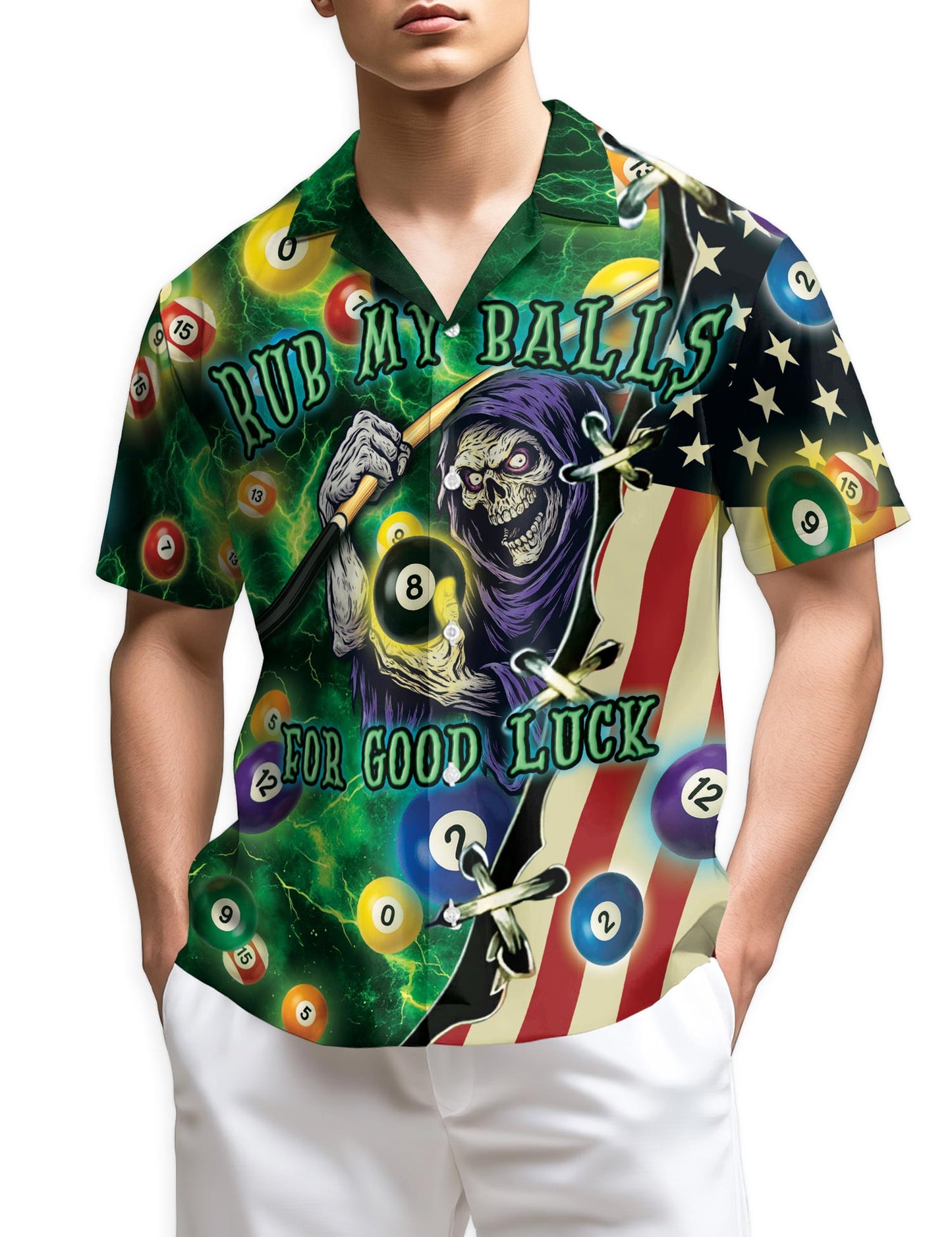 Netecom Funny Rub My Balls For Good Luck Hawaiian Shirt for Men