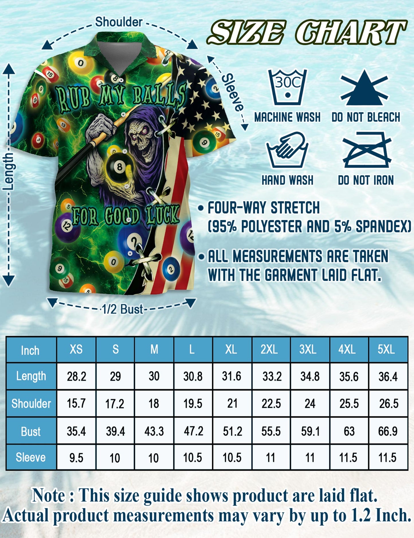 Netecom Funny Rub My Balls For Good Luck Hawaiian Shirt for Men, Billiards Lover Gift, Button Down Summer Beach Short Sleeve, S-5XL