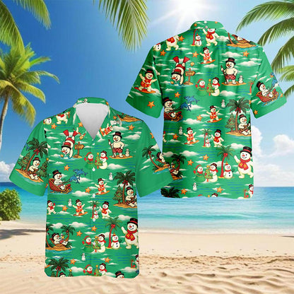 Netecom Funny Santa Claus Surfing Hawaiian Shirt for Men Women, Christmas in July Summer Beach Aloha Button Down Shirts, S-5XL