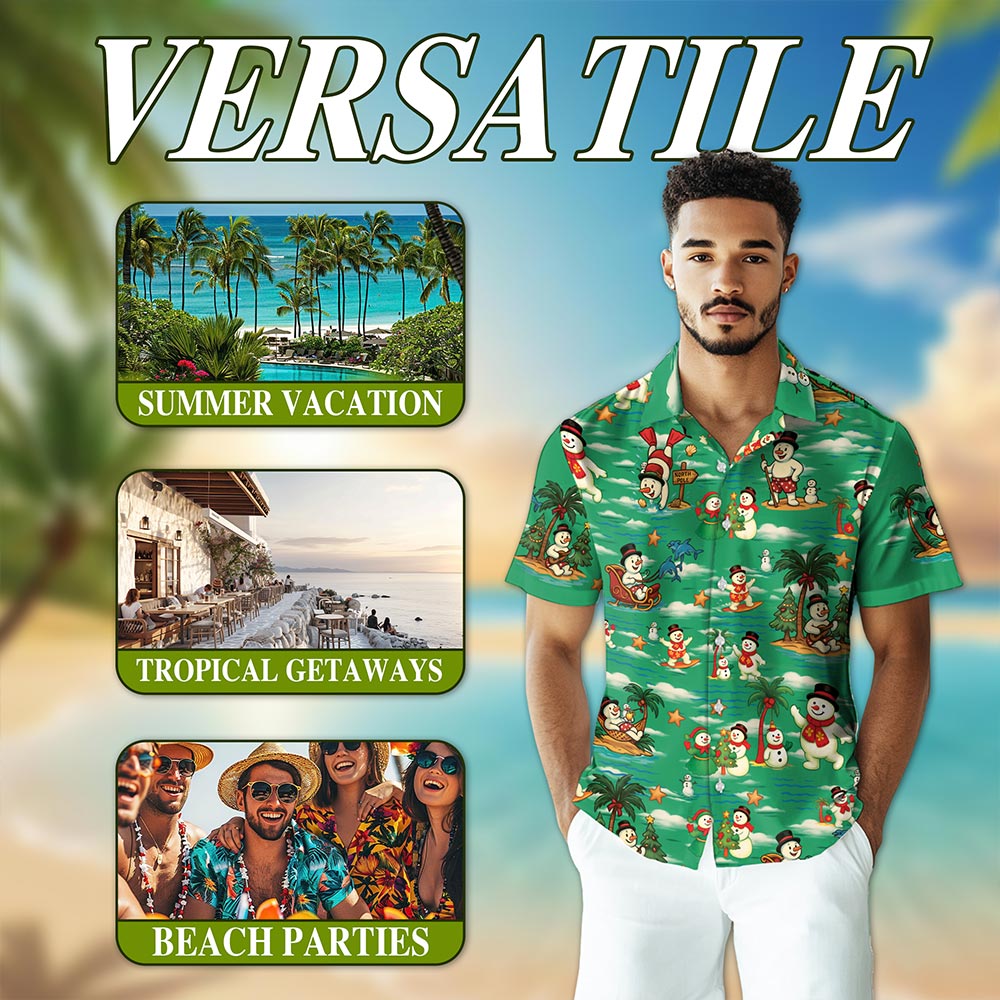 Netecom Funny Santa Claus Surfing Hawaiian Shirt for Men Women, Christmas in July Summer Beach Aloha Button Down Shirts, S-5XL