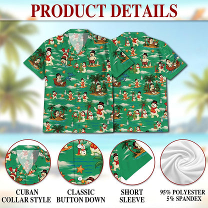 Netecom Funny Santa Claus Surfing Hawaiian Shirt for Men Women, Christmas in July Summer Beach Aloha Button Down Shirts, S-5XL