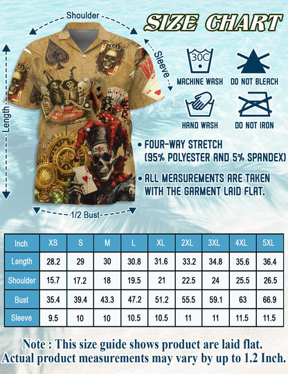 Netecom Gambling Hawaiian Shirt for Men, Button Down Summer Beach Short Sleeve, Sizes S-5XL