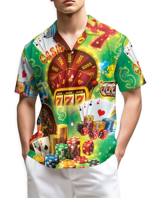 Netecom Gambling Playing Card Poker Hawaiian Shirt for Men