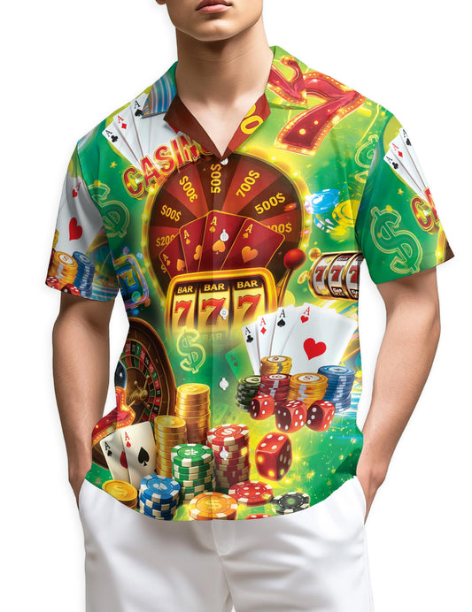 Netecom Gambling Playing Card Poker Hawaiian Shirt for Men