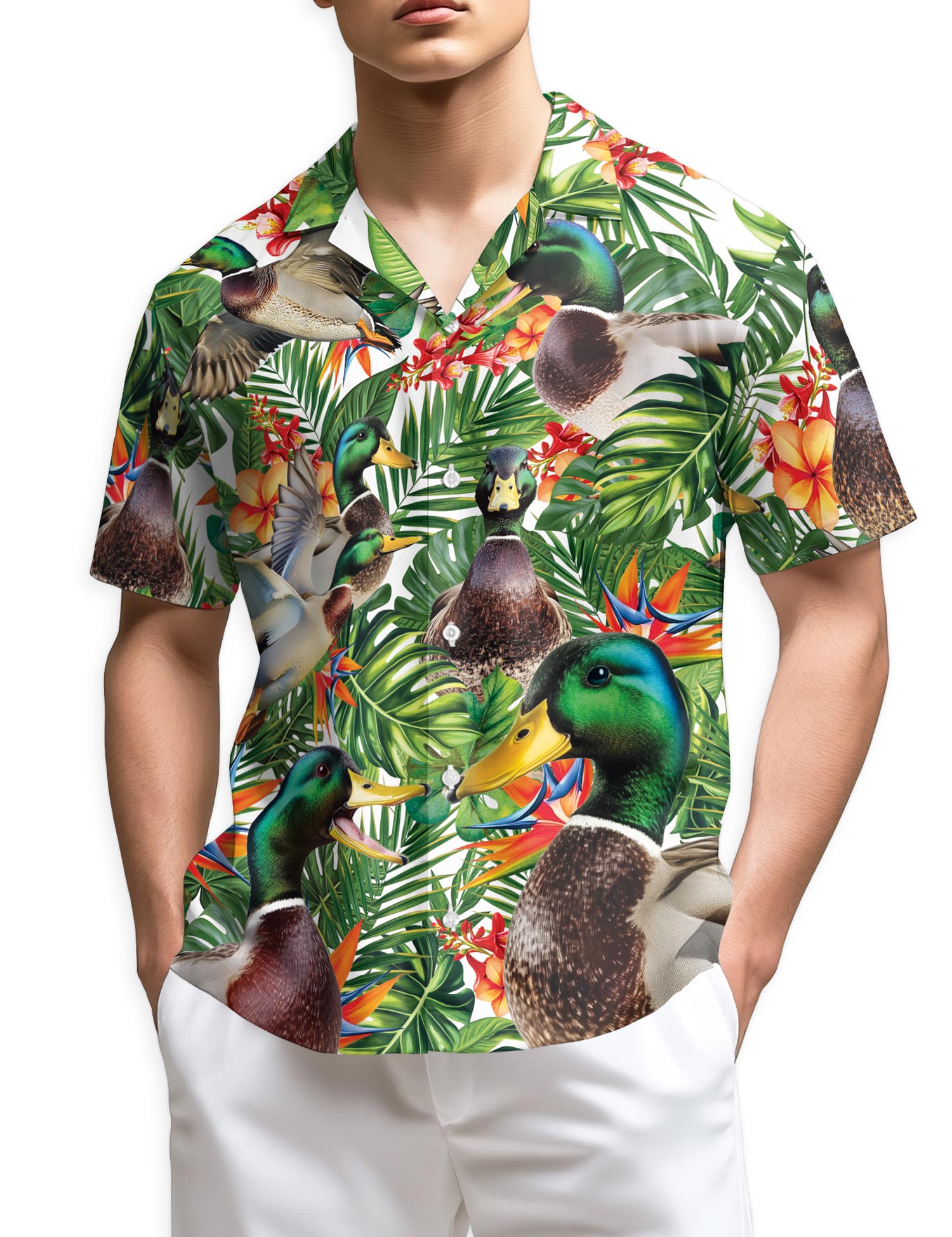 Netecom Geese Hawaiian Shirt for Men