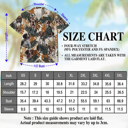 Netecom German Shorthaired Pointer Hawaiian Shirt for Men, Button Down Summer Beach Short Sleeve, S-5XL