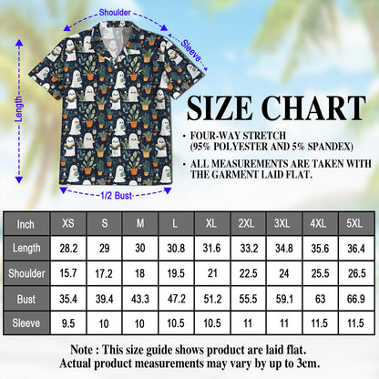 Netecom Ghost in Greenhouse Hawaiian Shirt for Men, Vintage Style, Button Down Summer Beach Short Sleeve, S-5XL