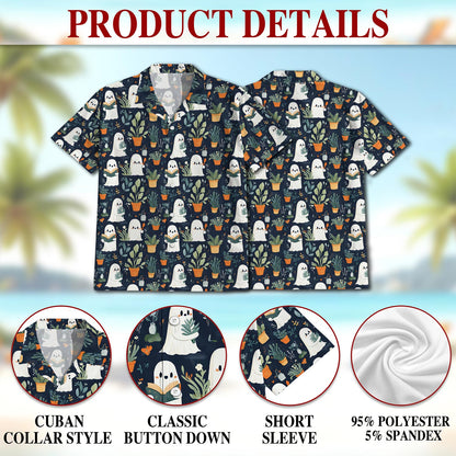 Netecom Ghost in Greenhouse Hawaiian Shirt for Men, Vintage Style, Button Down Summer Beach Short Sleeve, S-5XL