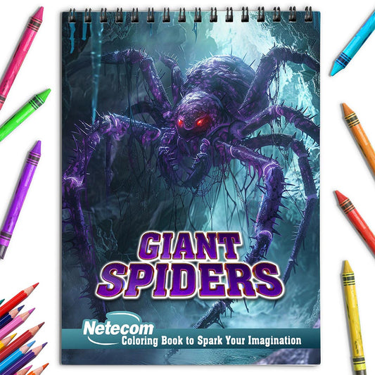 Netecom Giant Spiders Coloring Book for Adults