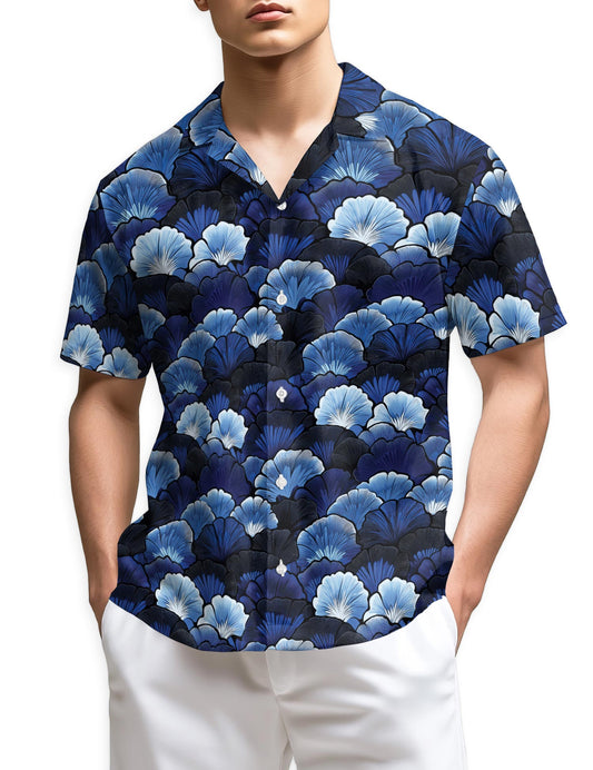 Netecom Ginkgo Leaves Art Deco Hawaiian Shirt for Men