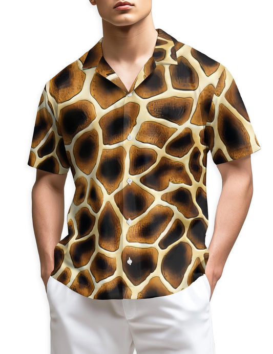 Netecom Giraffe Texture Hawaiian Shirt for Men