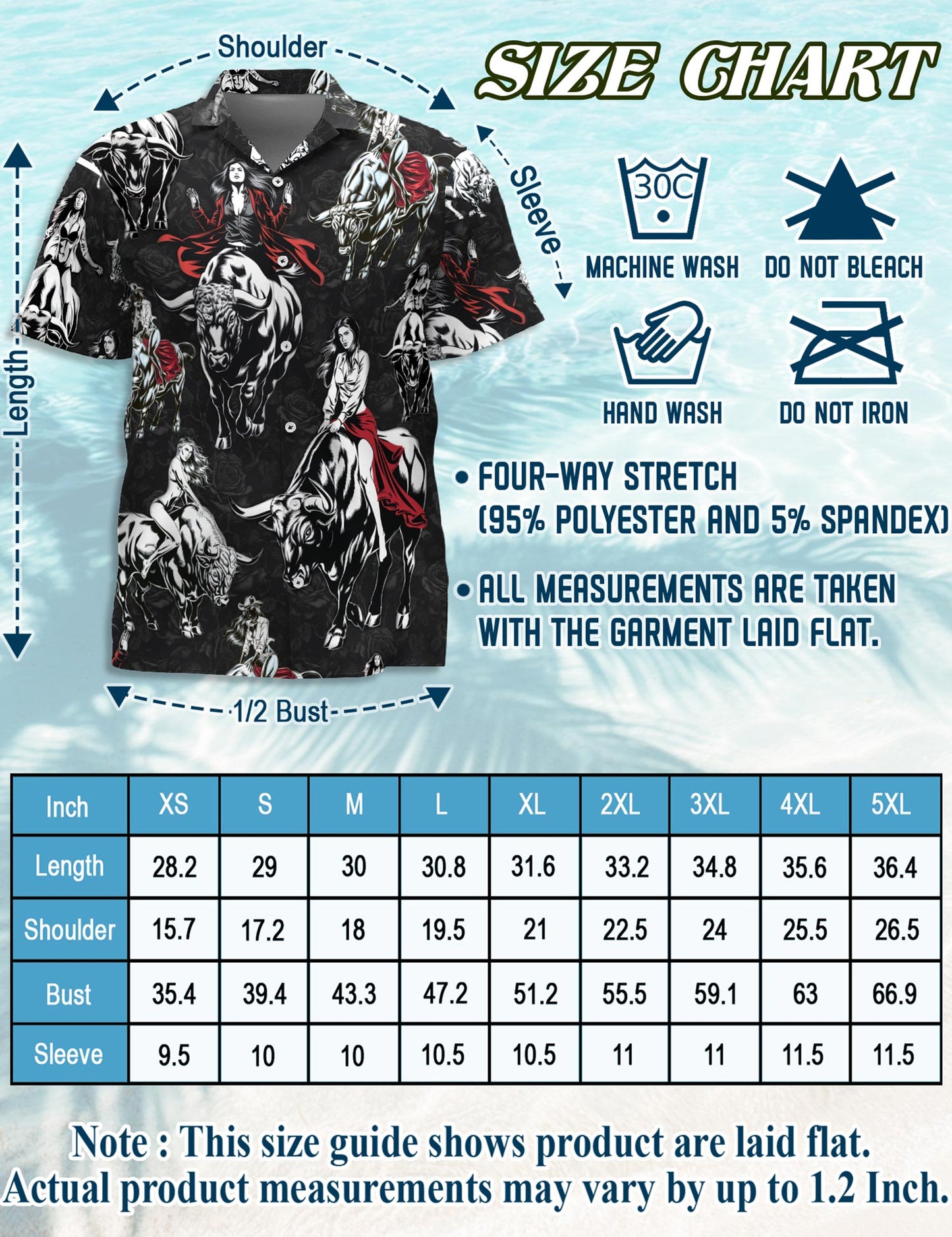 Netecom Girl Riding Bull Hawaiian Shirt for Men, Button Down Summer Beach Short Sleeve, S-5XL
