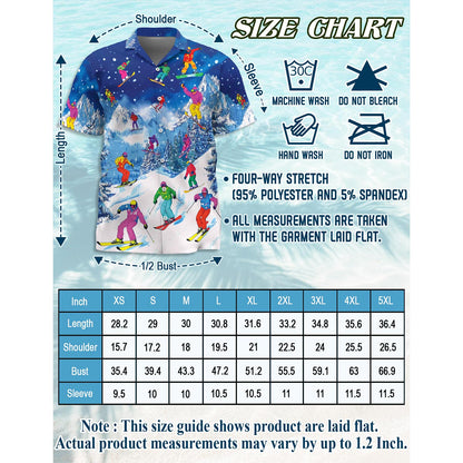 Netecom Go Skiing This Winter Hawaiian Shirt for Men, Sport Style, Button Down Summer Beach Short Sleeve, S-5XL