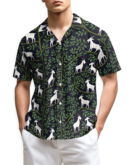 Netecom Goat Vines Hawaiian Shirt for Men