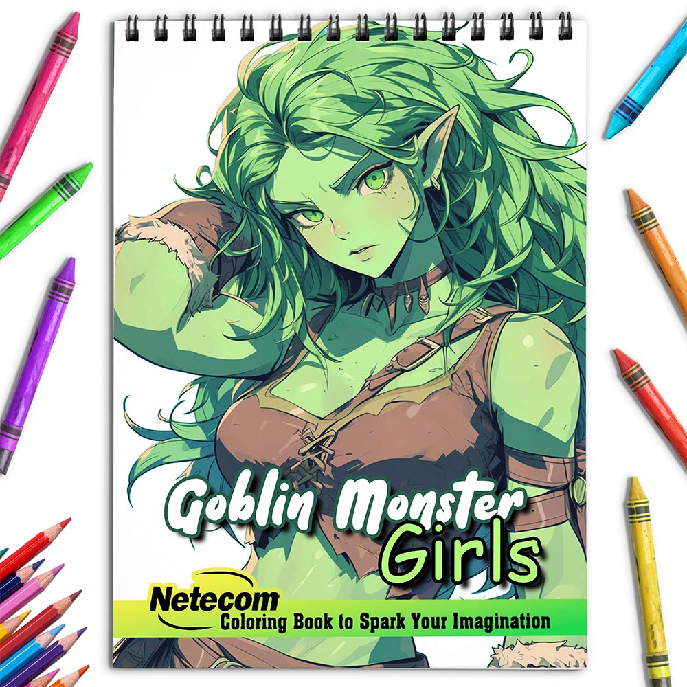 Netecom Goblin Monster Girls Coloring Book for Adults