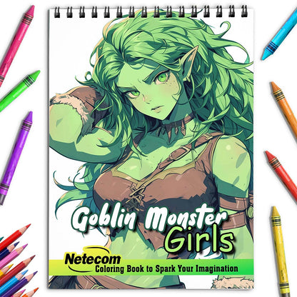 Netecom Goblin Monster Girls Coloring Book for Adults