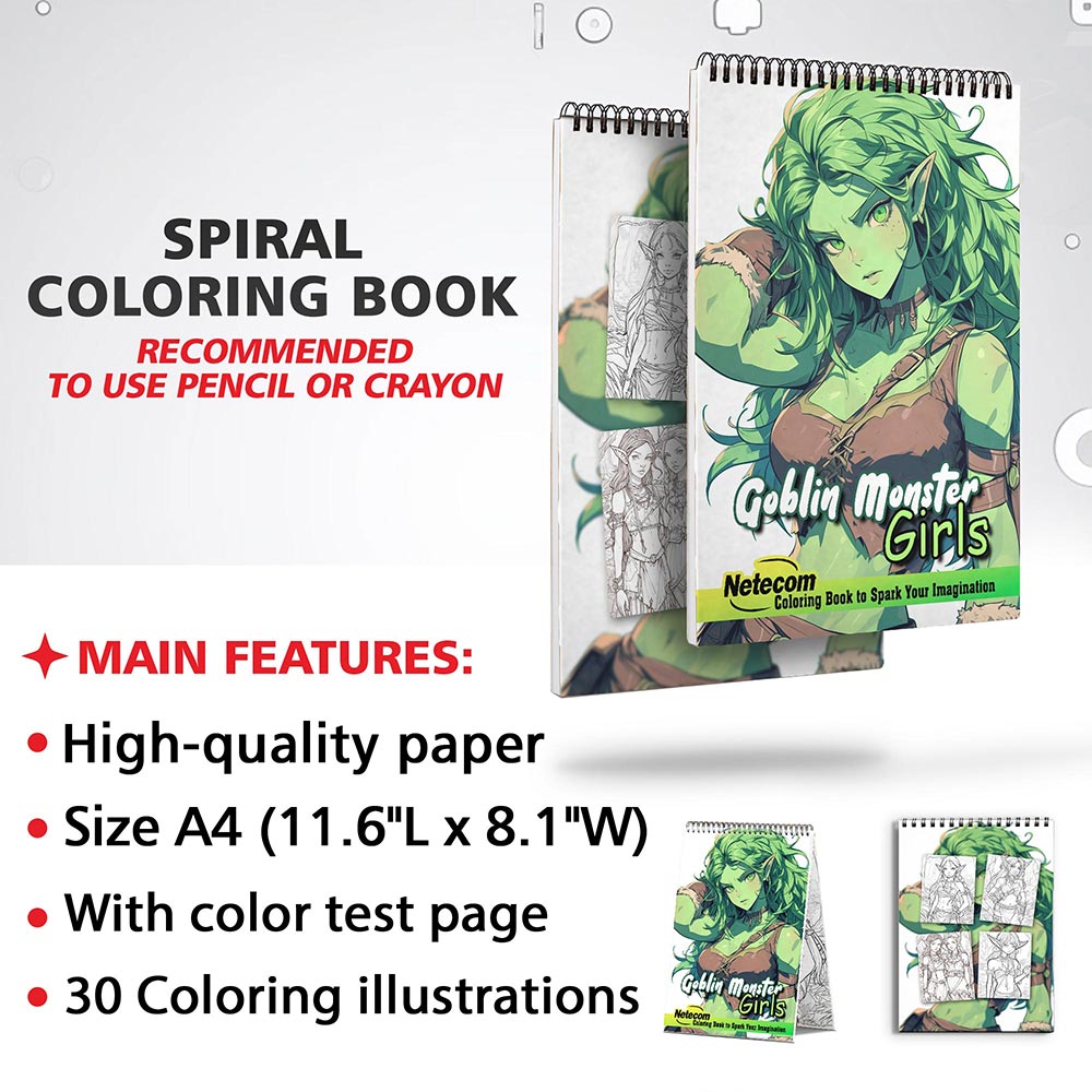 Netecom Goblin Monster Girls Coloring Sheets for Adults