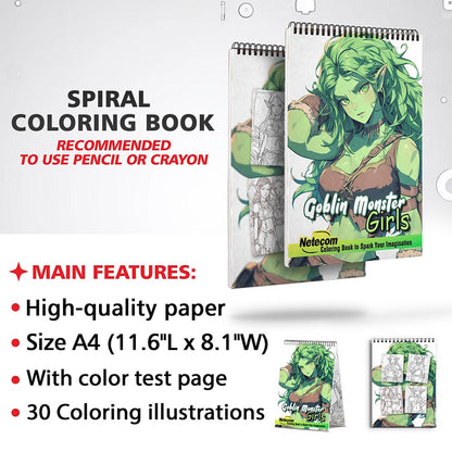 Netecom Goblin Monster Girls Coloring Sheets for Adults